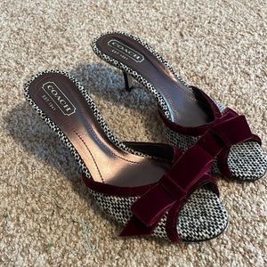 Coach tweed kitten heels - never worn